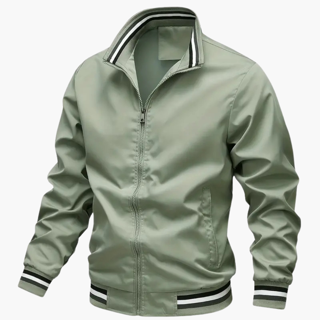 Men's Zip Up Ribbed Detail Jacket