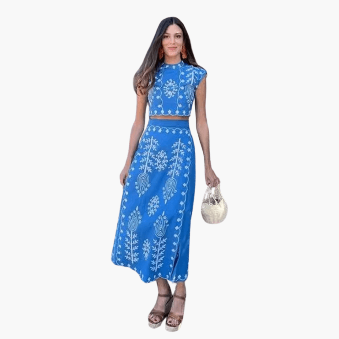 Chic Embroidered Floral Summer Dress