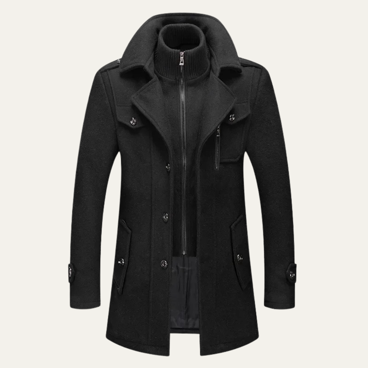 Classic Mens Warm Wool Overcoat - Vossary