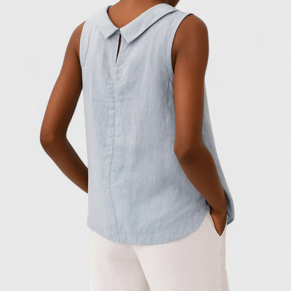 Classic Women's Blouse With Rolled Collar