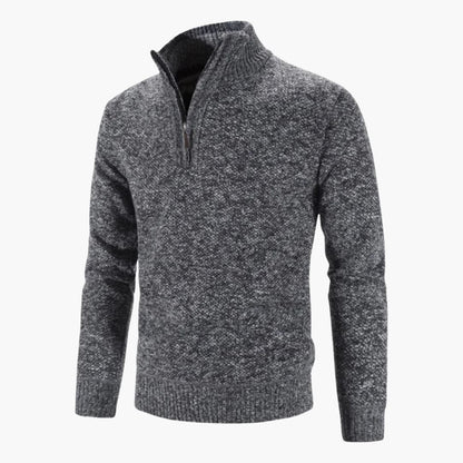 Warm Mens Textured Half Zip Sweater