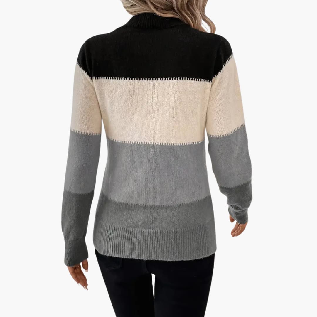Ladies' Sweatshirt with Multi Color Block Pattern