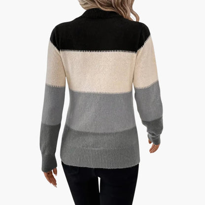 Ladies' Sweatshirt with Multi Color Block Pattern