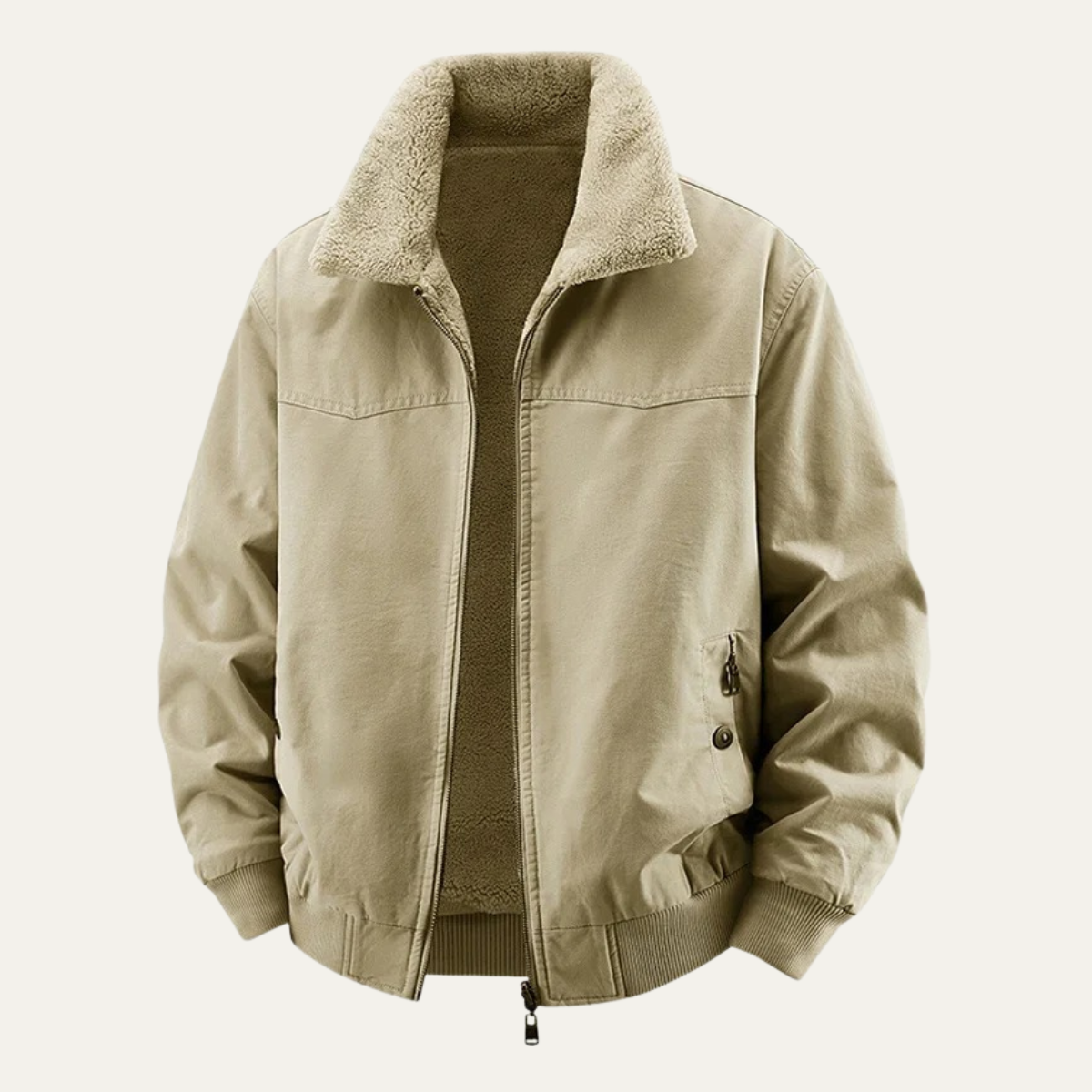 Warm Reversible Mens Fleece Bomber Jacket