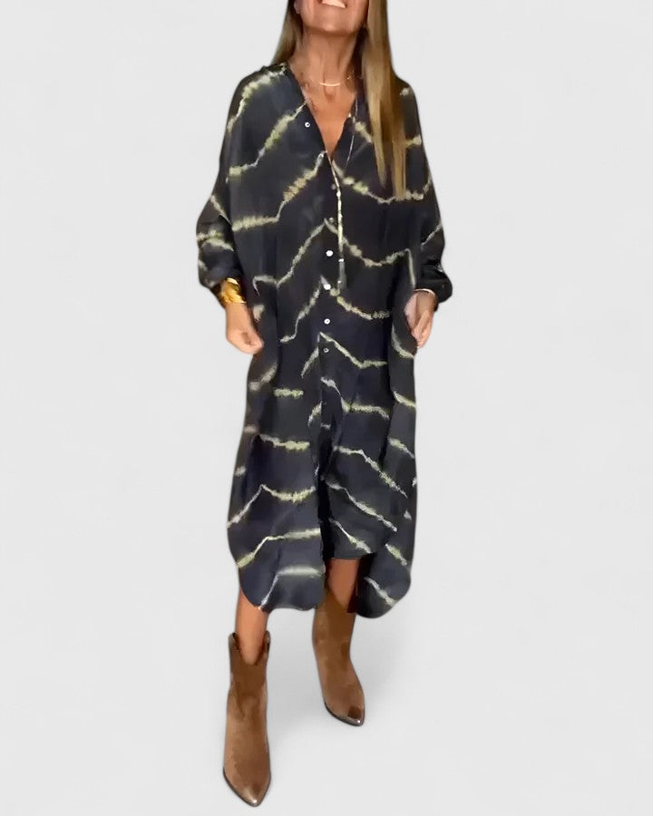 Chic Bohemian Striped Long Dress