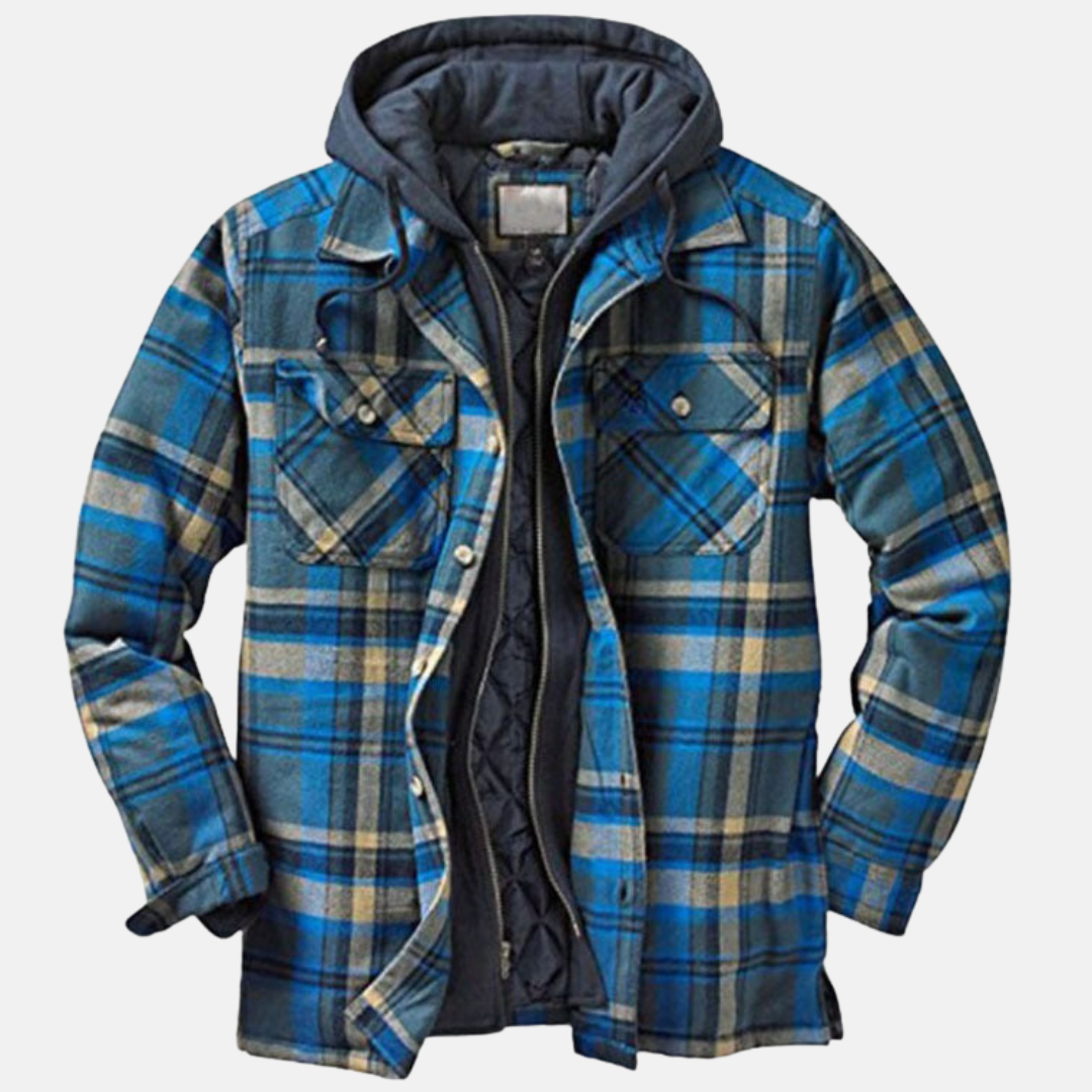 Warm Plaid Shirt Jacket for Men
