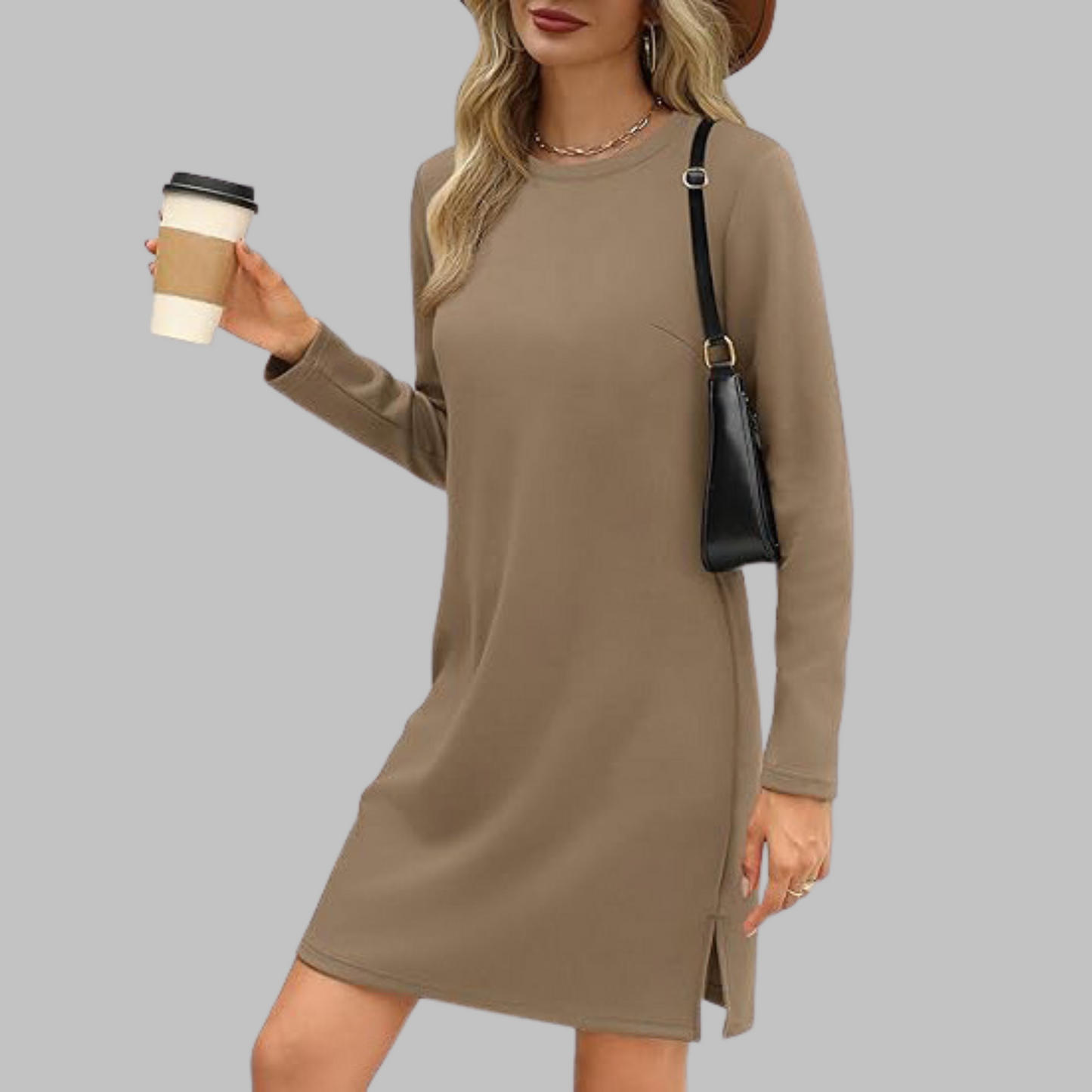 Soft Relaxed Fit Crew Neck Maxi Dress