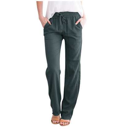 Comfortable Linen Loose Fit Drawstring Pants - EasyApparels