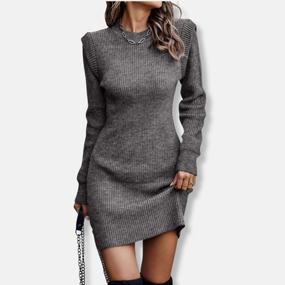 Fit and Flare Mini Dress with Puff Sleeves