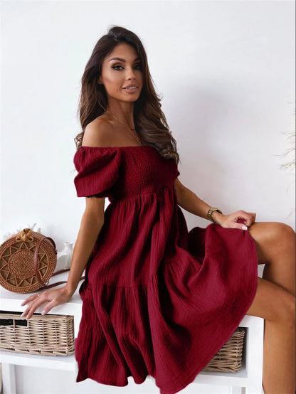 Chic Off Shoulder Summer Mini Dress