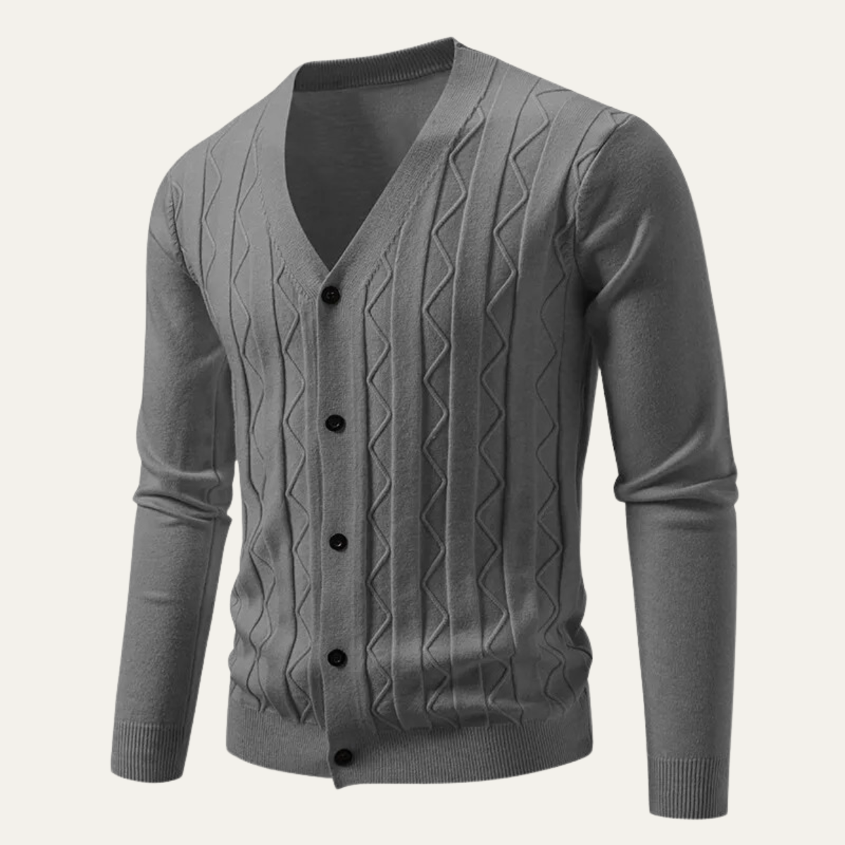 Men's Fitted Knitted Cardigan Sweater