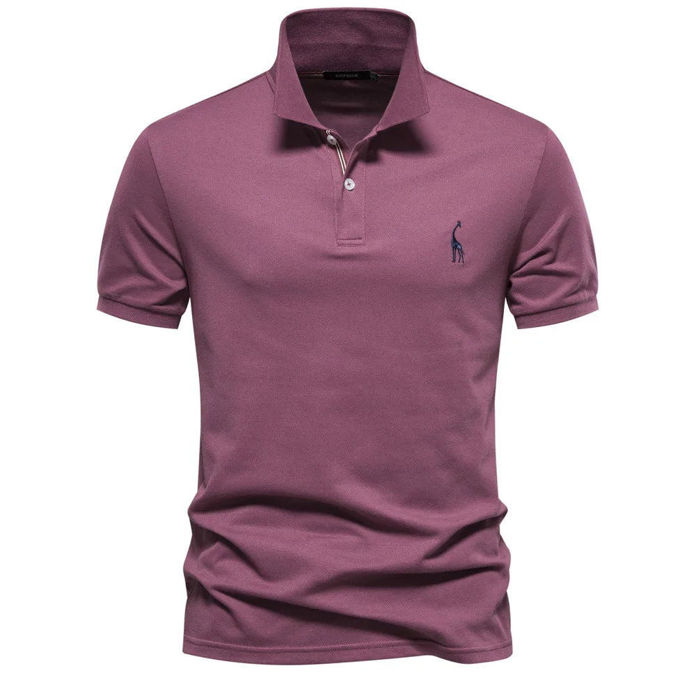 Premium Polo Shirt with Deer Pattern