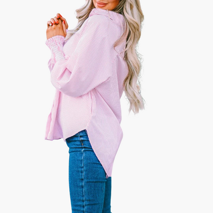Relaxed Fit Women's Blouse with Buttons - Soft & Chic