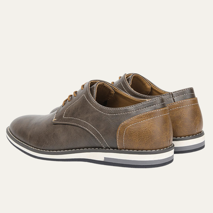 Classic Brown Leather Lace Up Sneakers