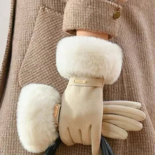 Luxurious Fur Lined Winter Gloves - EasyApparels