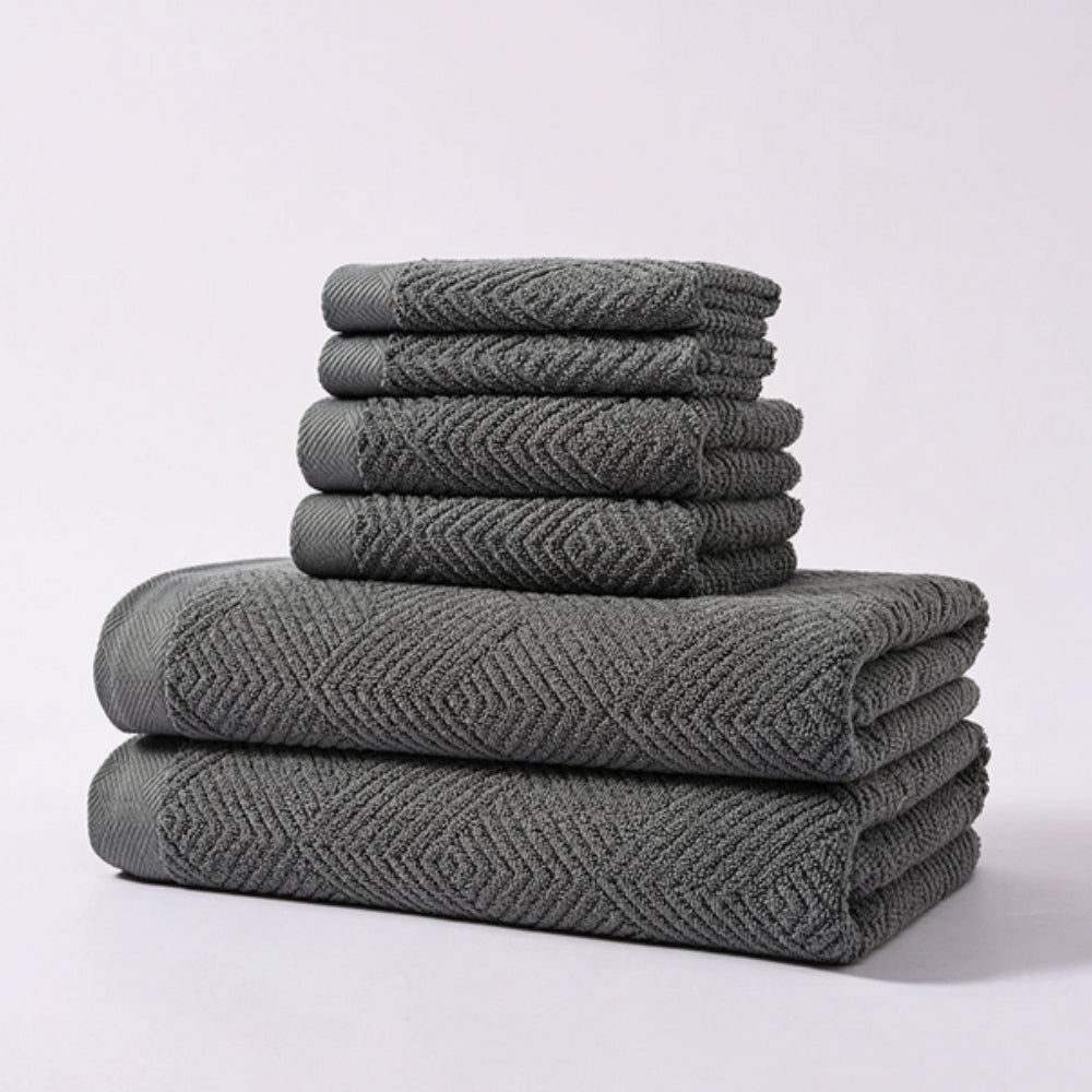 Soft Cotton Towel Set With Stripe Design