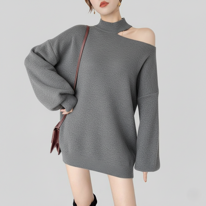 Casual Off Shoulder Women's Pullover Sweater - EasyApparels