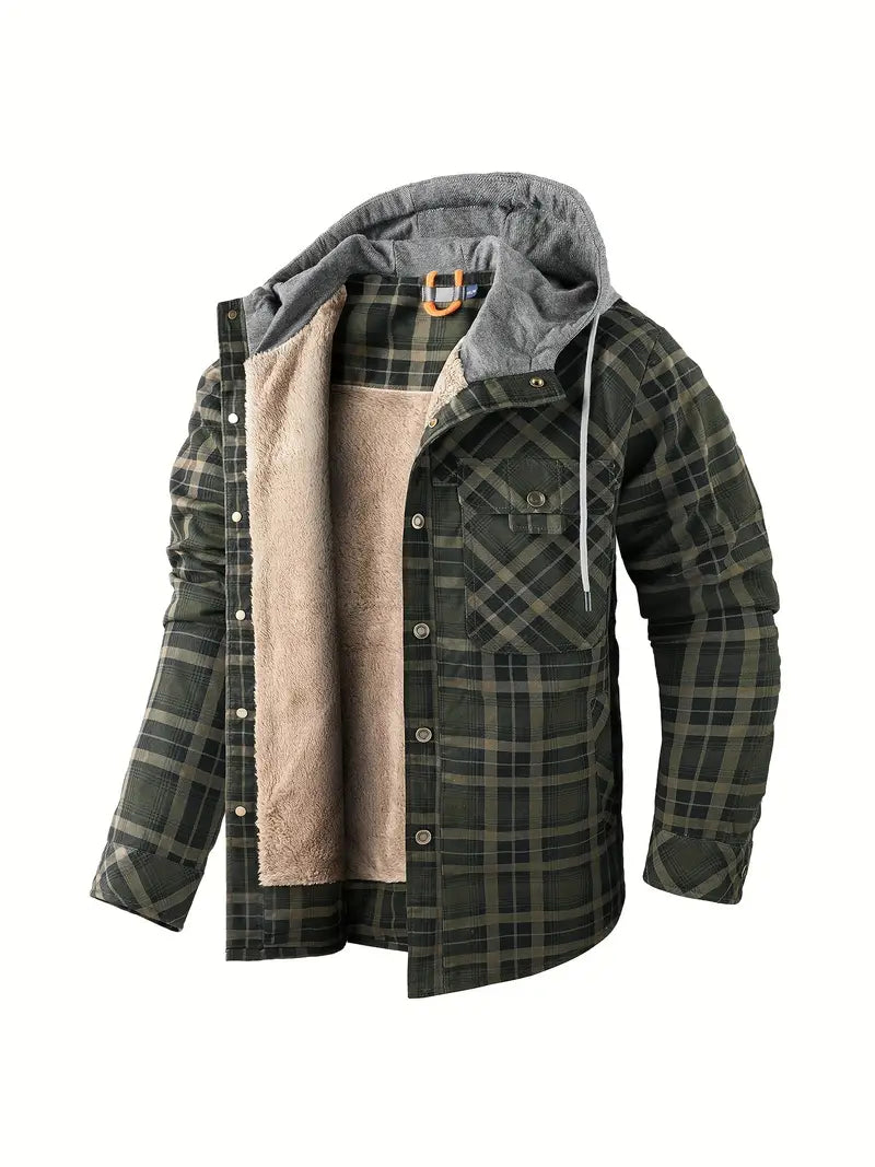 Plaid Hooded Winter Coat