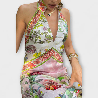 Beautiful Strapless Backless Summer Maxi Dress