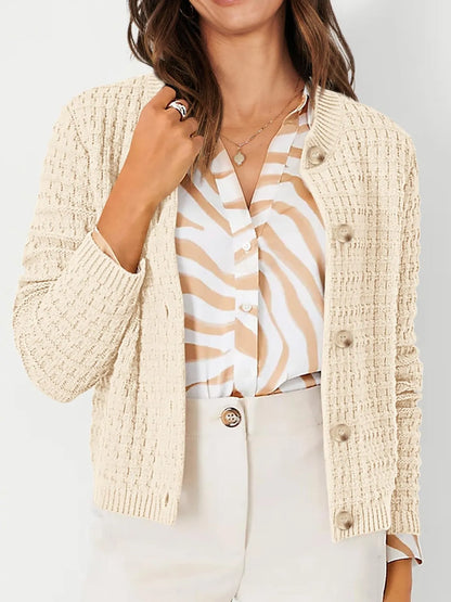 Soft Cable Knit Open Cardigan