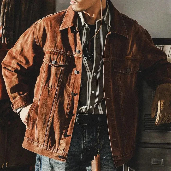 Relaxed Fit Mens Denim Jacket Modern Classic Design