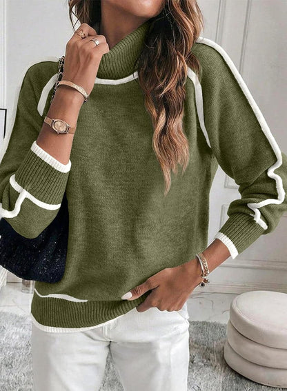 Cozy Female Crew Neck Pullover Sweater