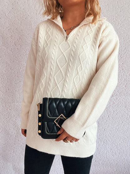 Soft Cable Knit Long Sleeve Sweater