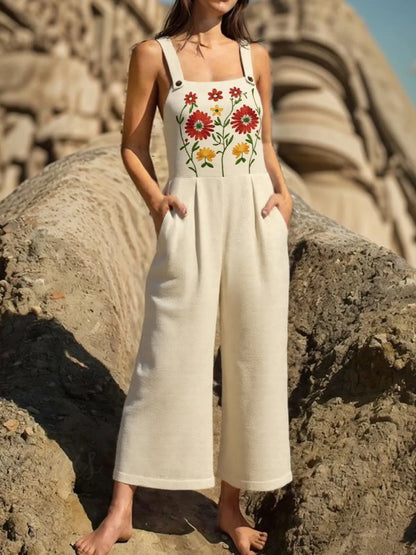 Beautiful Floral Flowy Maxi Jumpsuit - EasyApparels
