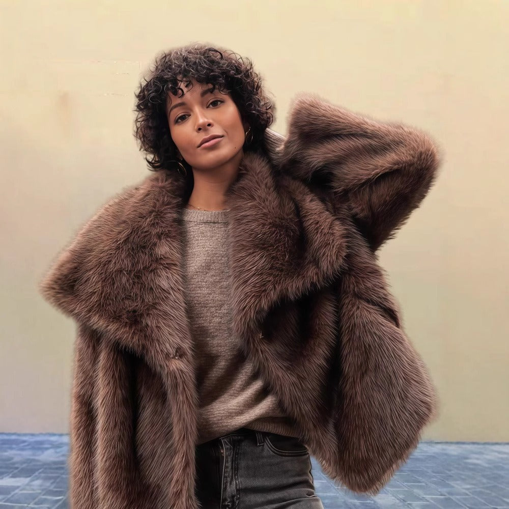 Premium Women's Faux Fur Winter Coat - EasyApparels