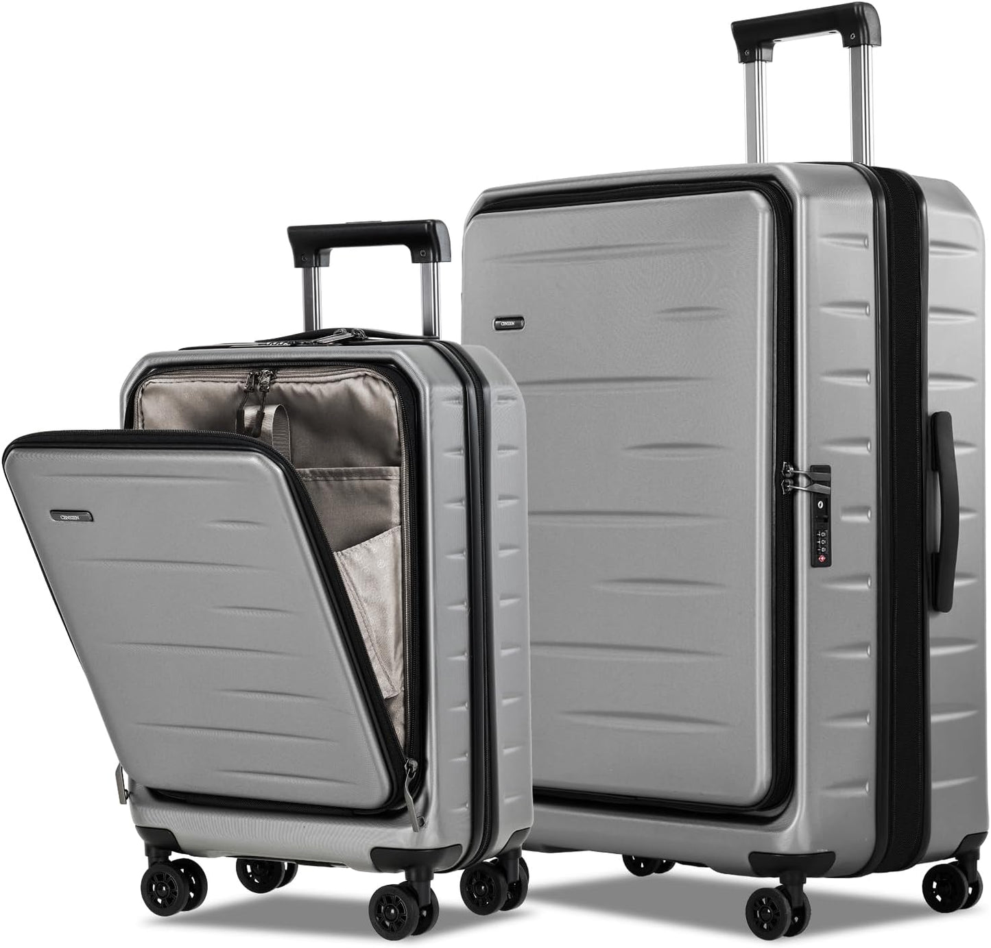 Durable Hardside Rolling Carry On with Pocket & Lock