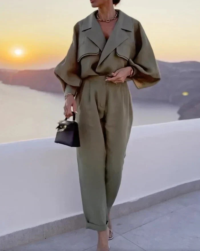 Relaxed Fit Women's Jumpsuit with Flowy Sleeves - EasyApparels