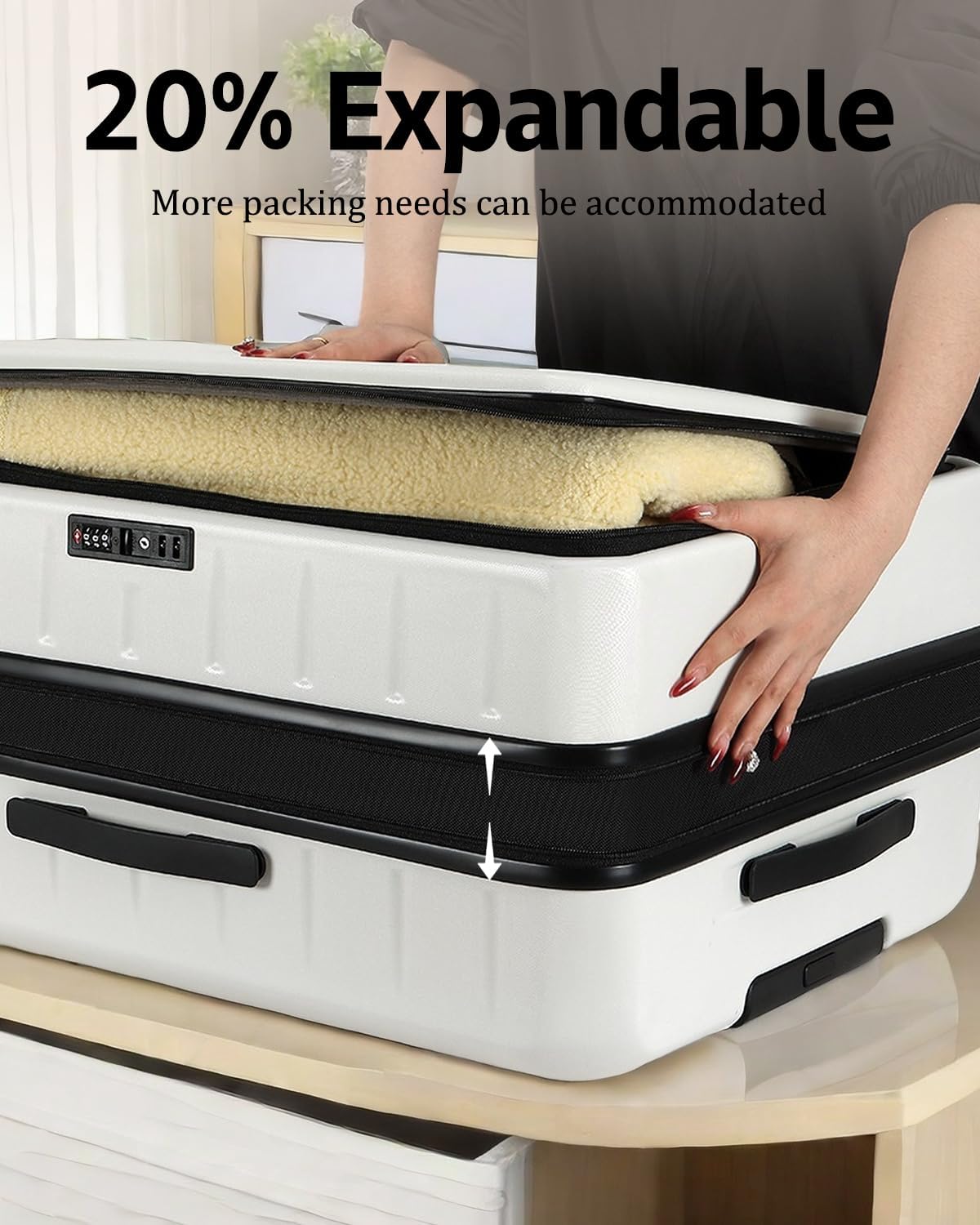 Durable Hardside Rolling Carry On with Pocket & Lock
