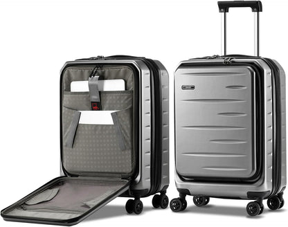 Durable Hardside Rolling Carry On with Pocket & Lock