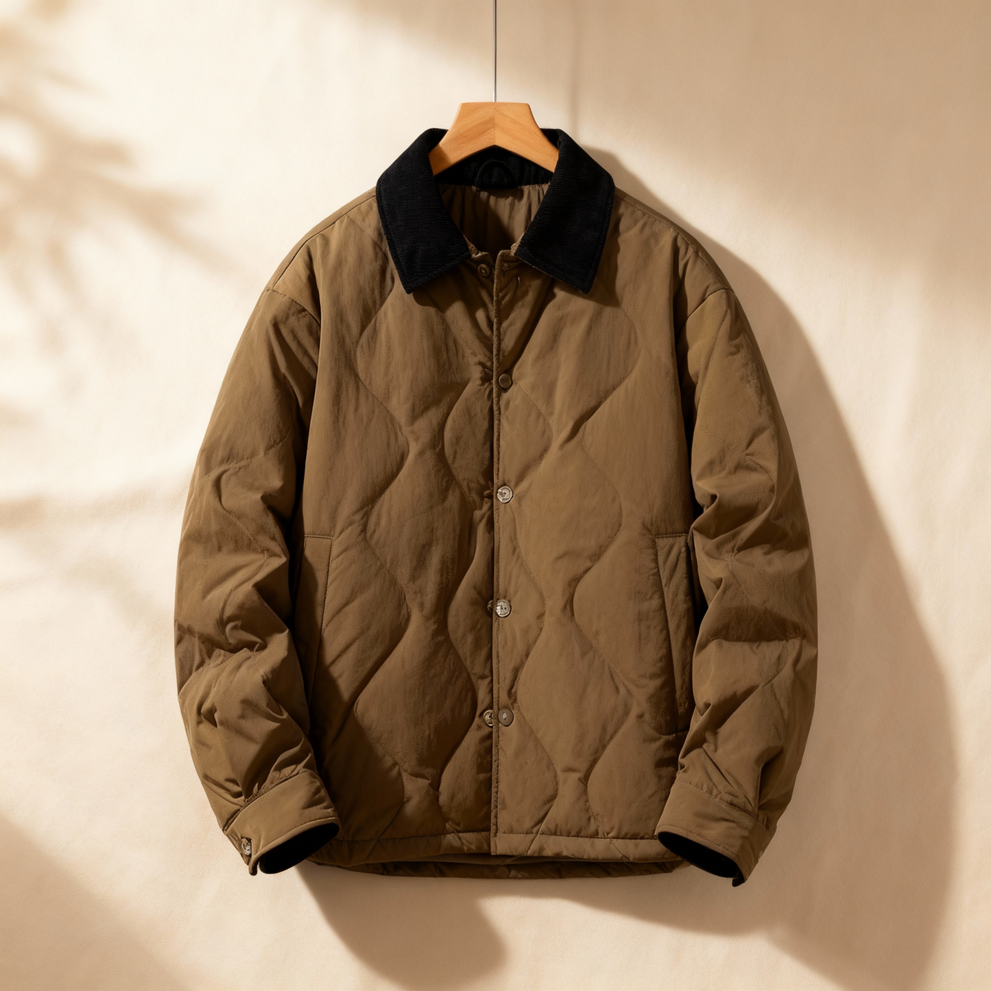 Rugged Textured Quilted Coat - EasyApparels