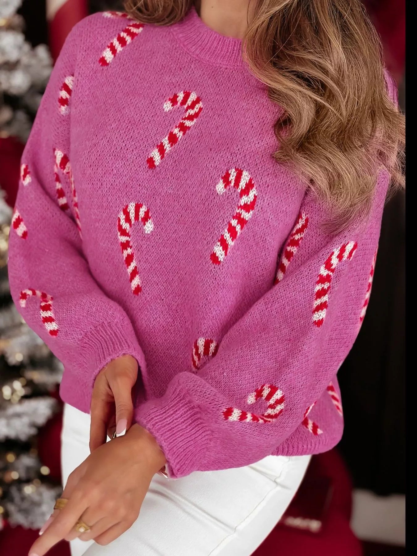Festive Red Snowflake Oversized Christmas Sweater - EasyApparels