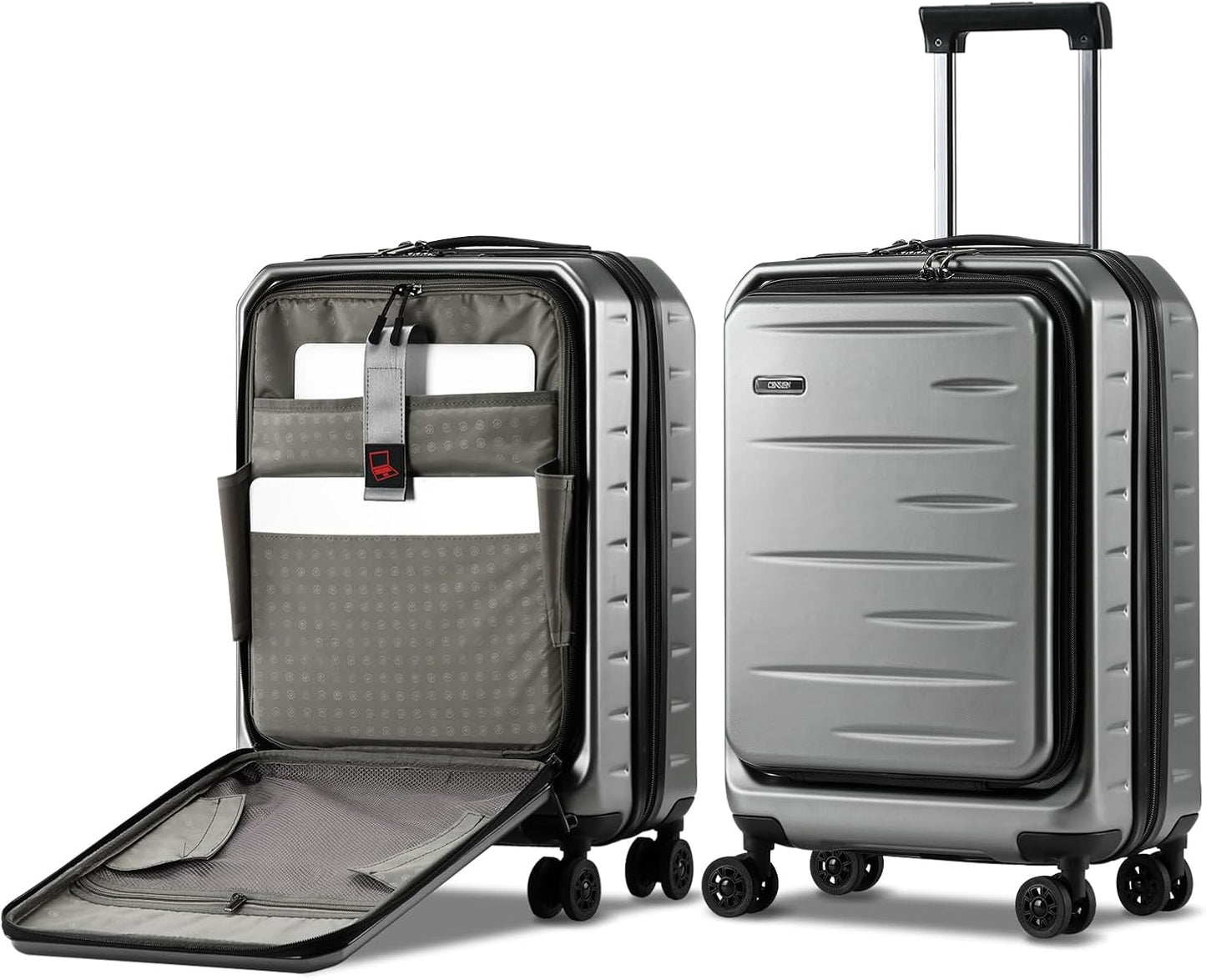 Durable Hardside Rolling Carry On with Pocket & Lock