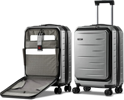 Durable Hardside Rolling Carry On with Pocket & Lock