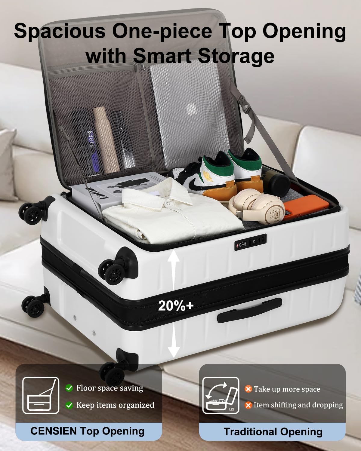 Durable Hardside Rolling Carry On with Pocket & Lock