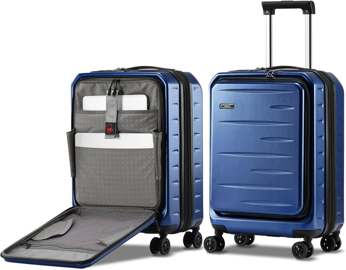 Durable Hardside Rolling Carry On with Pocket & Lock