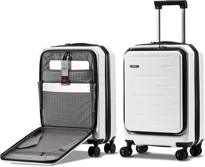 Durable Hardside Rolling Carry On with Pocket & Lock