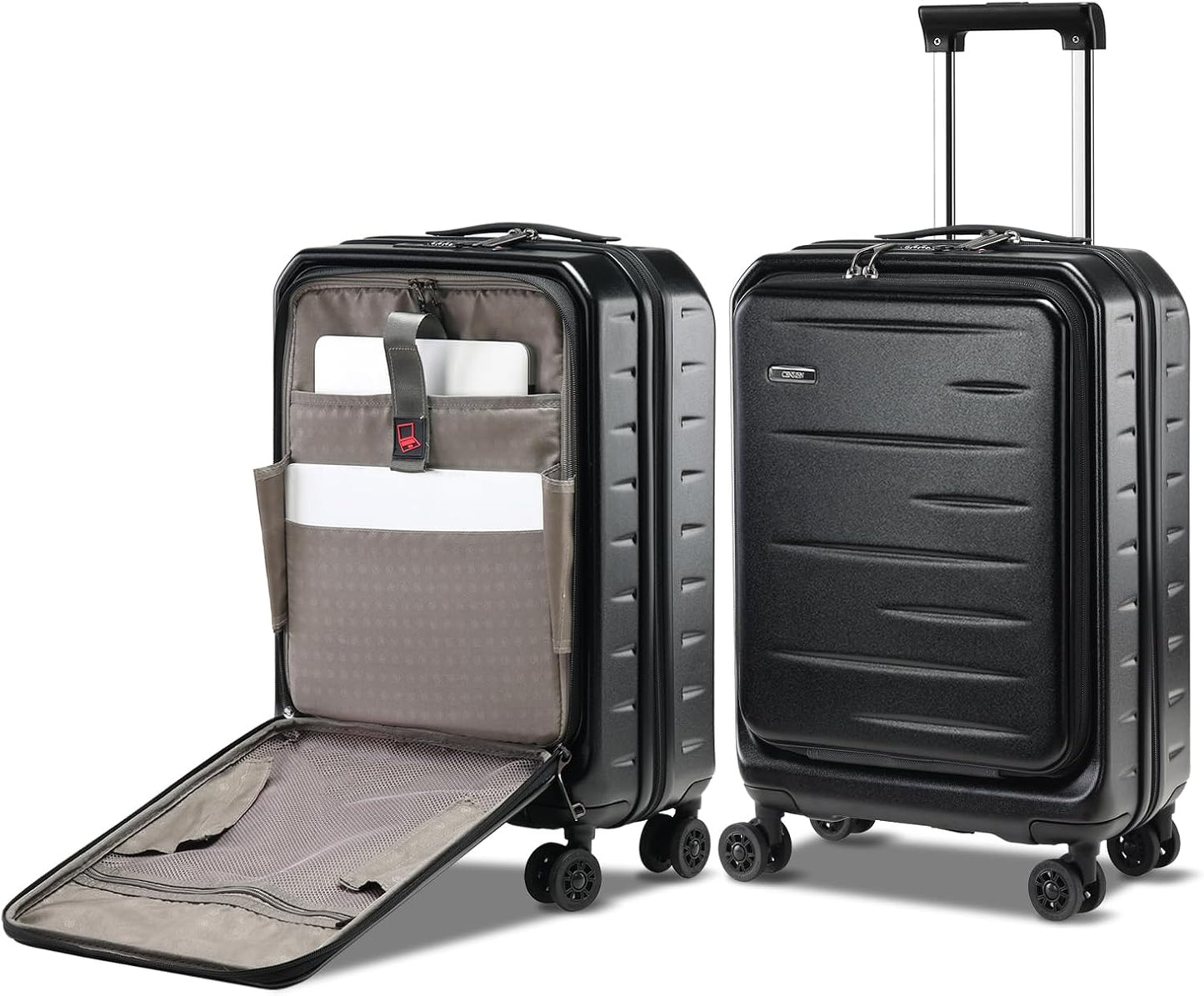 Durable Hardside Rolling Carry On with Pocket & Lock