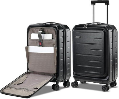 Durable Hardside Rolling Carry On with Pocket & Lock