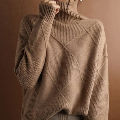Cozy Women's Diamond Knit Sweater
