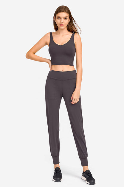 Low Cut Seamless Crop Top Sports Bra
