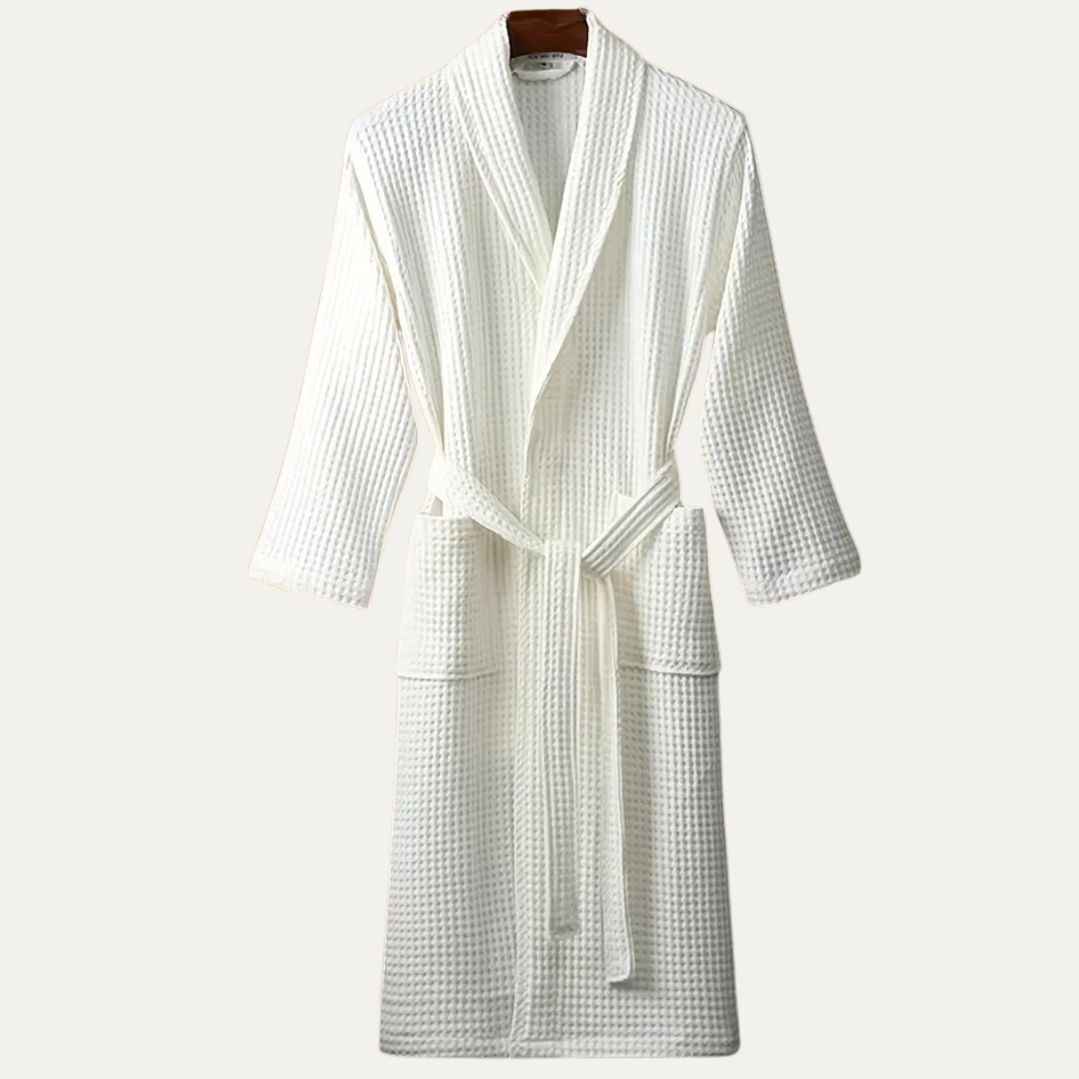 Soft Men's Waffle Weave Bathrobe with Tie Belt