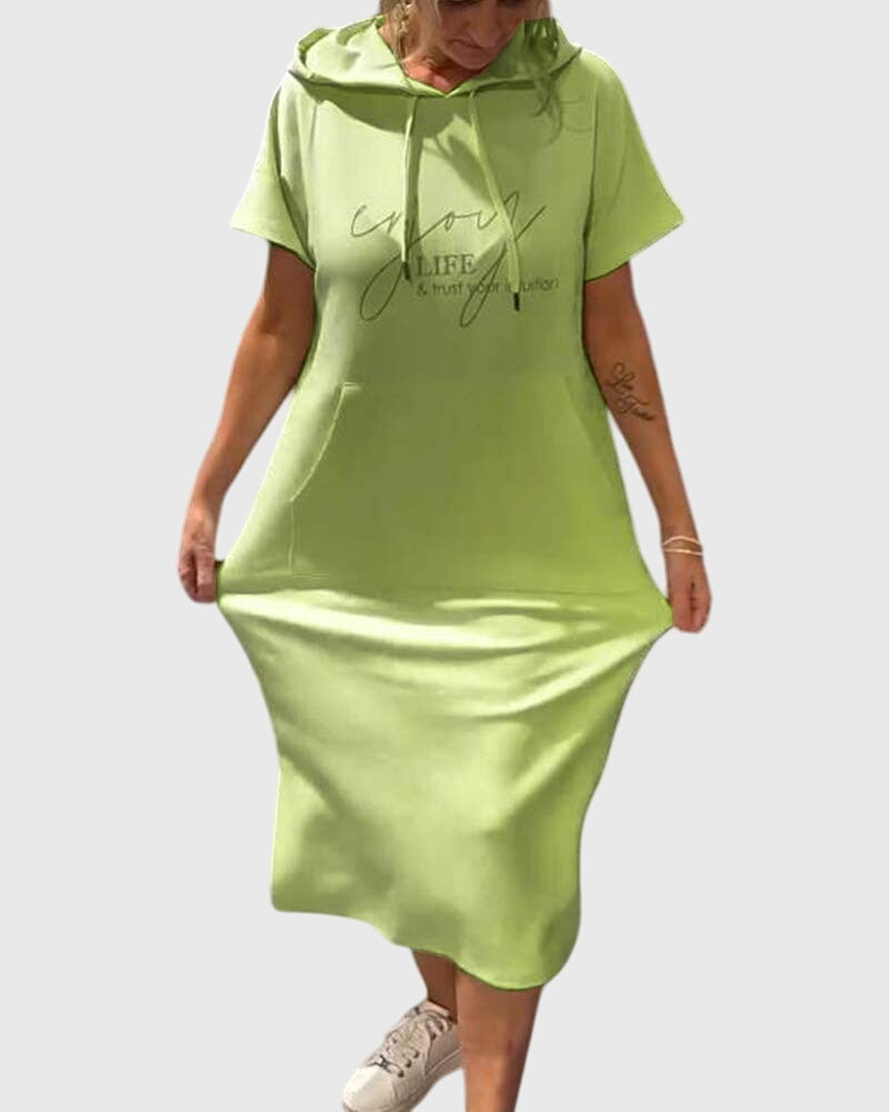 Comfortable Hooded Sweat Dress