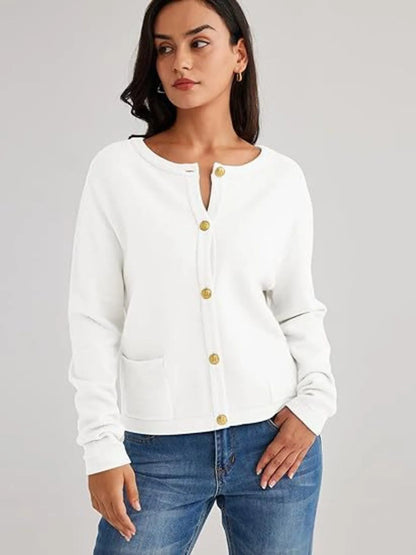 Classic Patterned Open Front Sweater