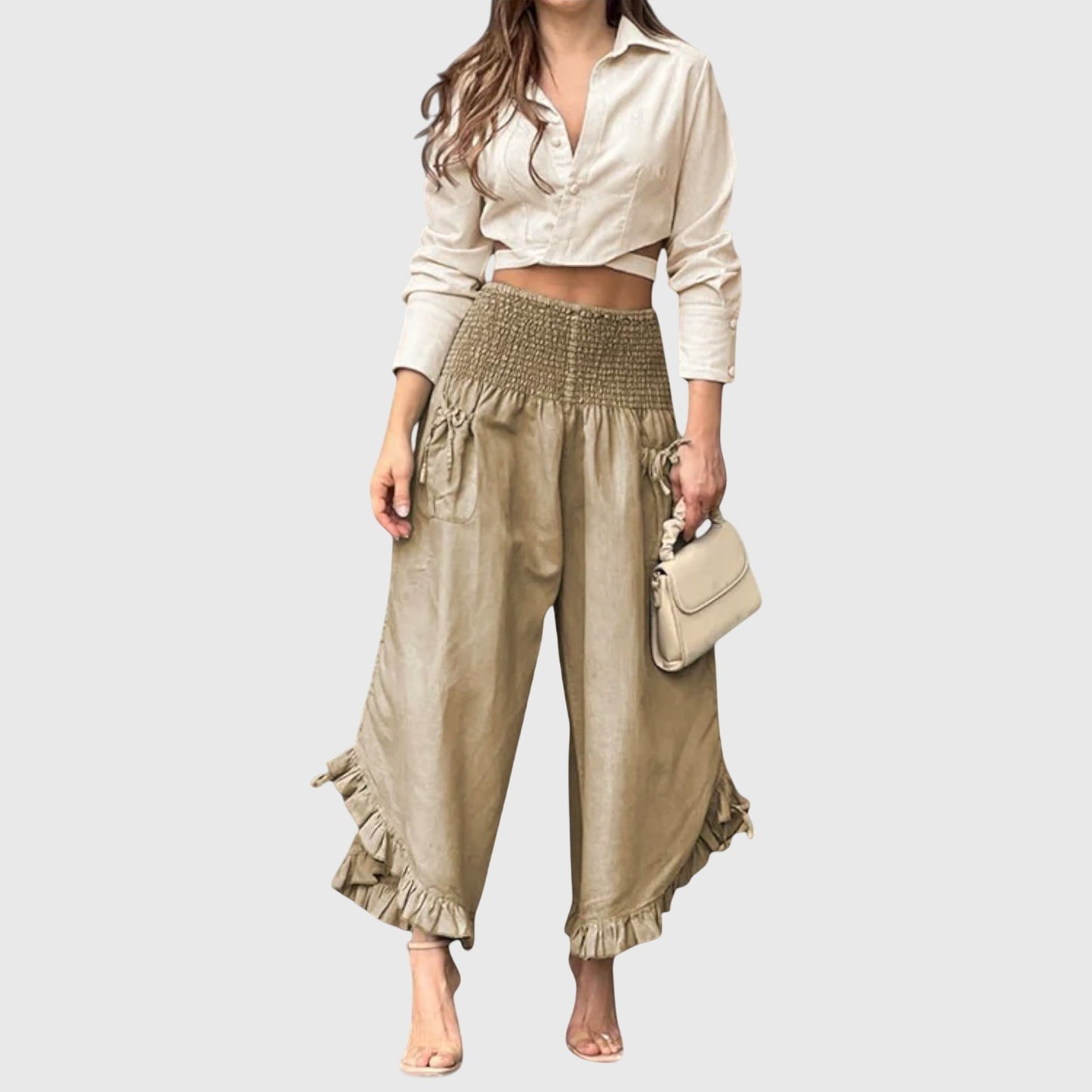 Relaxed Fit Pants With Stylish Creases - Vossary