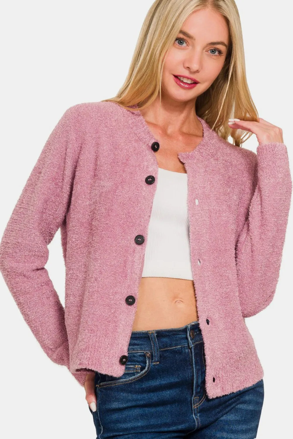 Classic Button Front Long Cardigan Sweater - EasyApparels