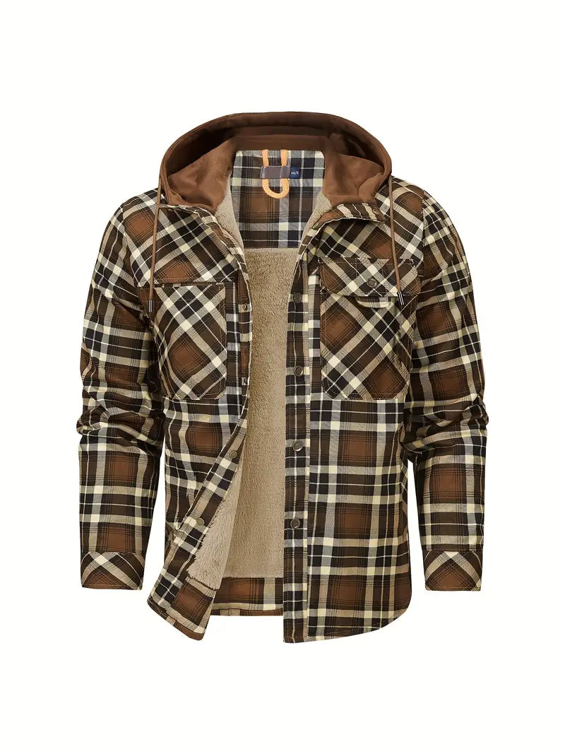 Plaid Hooded Winter Coat